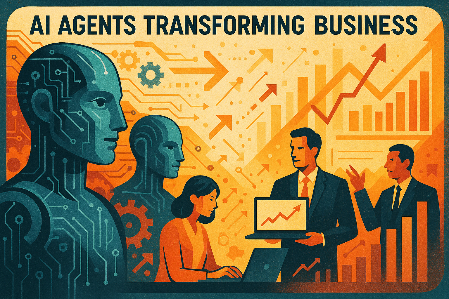 AI Agents Transforming Business illustration