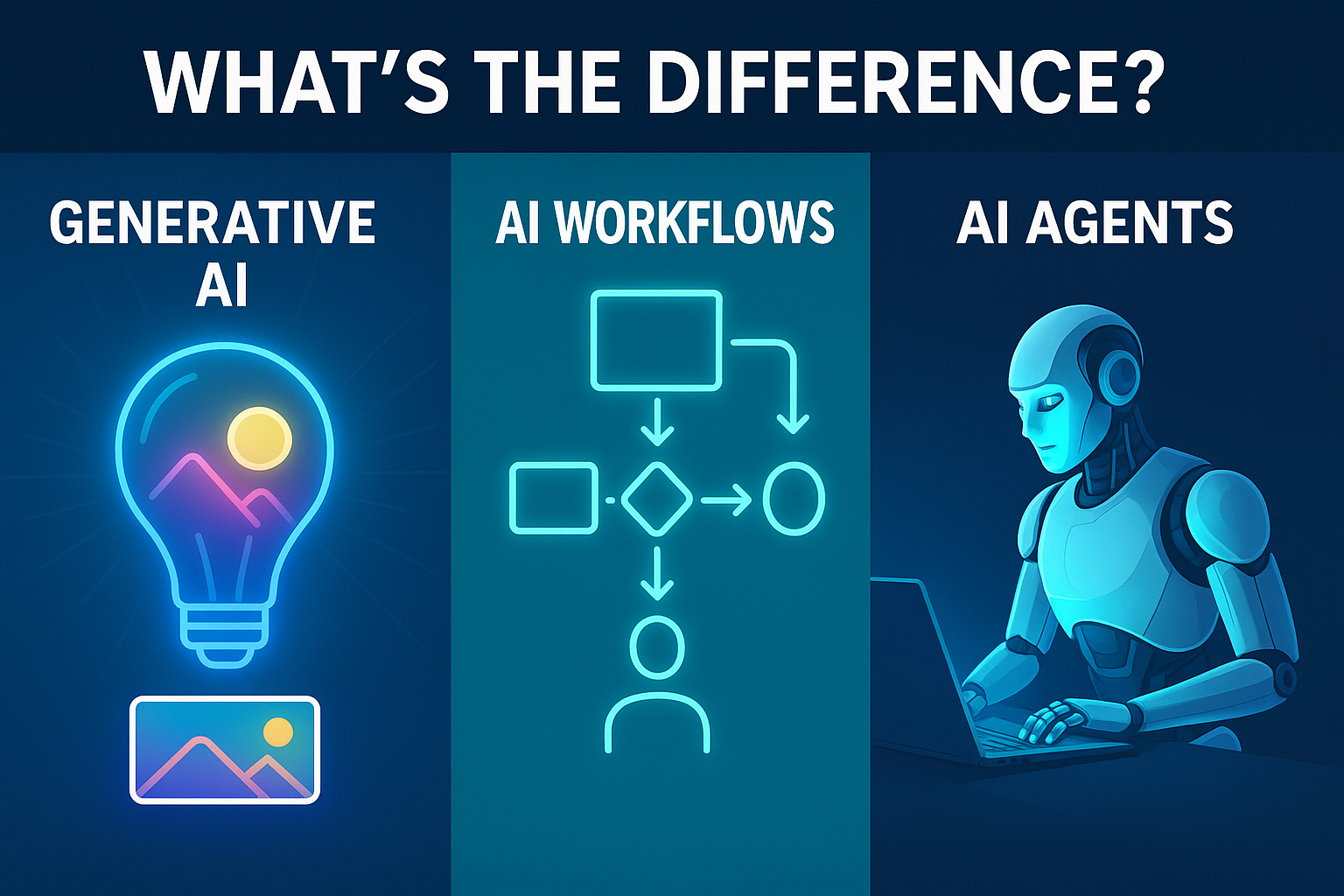 AI workflows versus agents illustration